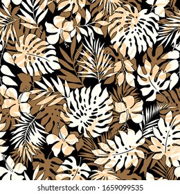 Hermosas plantas tropicales ilustran perfectamente el patrón
