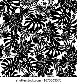 Hermosas plantas tropicales ilustran perfectamente el patrón,
