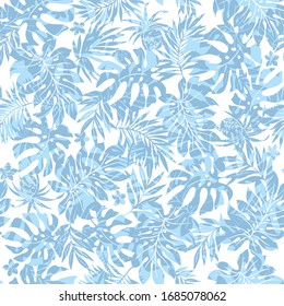 Beautiful tropical plant seamless pattern illustration,