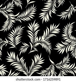 Beautiful tropical plant seamless pattern illustration