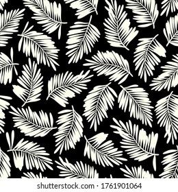 Beautiful tropical plant seamless pattern illustration,