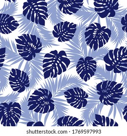 Beautiful tropical plant seamless pattern illustration,