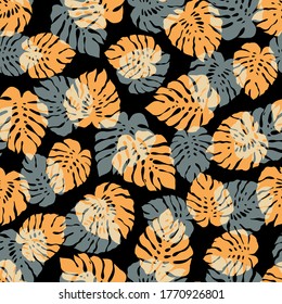 Beautiful tropical plant seamless pattern illustration,
