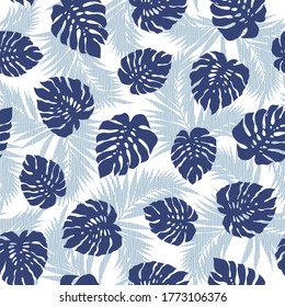 Beautiful tropical plant seamless pattern illustration,