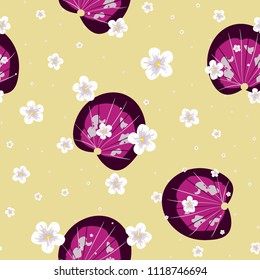 Beautiful tropical seamless pattern with flowers and leaves. Flowers of the jungle. Summer background with tropical leaves and flowers for fabric, wallpaper and cover