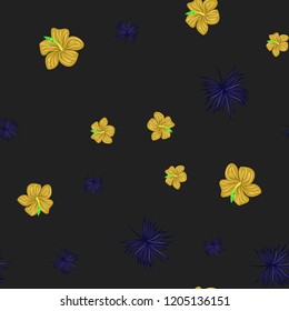 Beautiful tropical seamless pattern with flowers and leaves. Flowers of the jungle. Summer background with tropical leaves and flowers for fabric, wallpaper and cover
