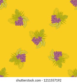 Beautiful tropical seamless pattern with flowers and leaves. Flowers of the jungle. Summer background with tropical leaves and flowers for fabric, wallpaper and cover