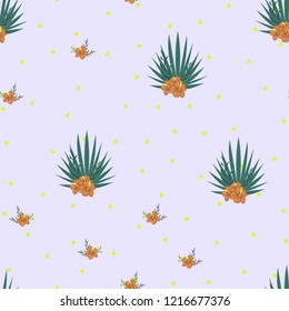 Beautiful tropical seamless pattern with flowers and leaves. Flowers of the jungle. Summer background with tropical leaves and flowers for fabric, wallpaper and cover