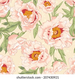 Beautiful tropical seamless vintage flower background