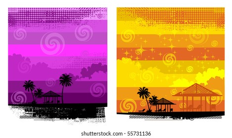 Beautiful tropical sunset at sea Summer scene