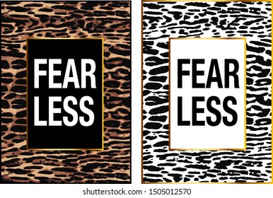 Beautiful T-shirt design featuring an illustration of with a cute expression and the caption “Fearless".Can be used on t-shirts, hoodies, mugs, posters and any other merchandise.