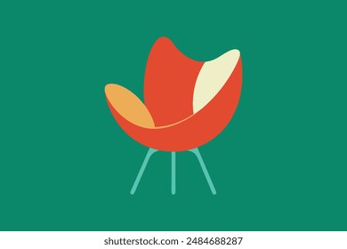Hermosa silla de tulipán ilustración de Imagen de Vector 