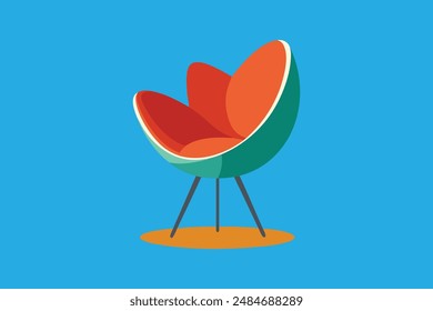Hermosa silla de tulipán ilustración de Imagen de Vector 