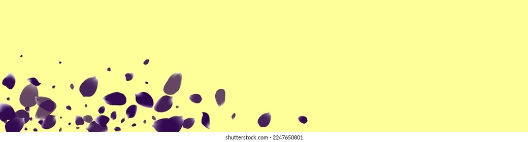 Beautiful Tulip Fall Vector Yellow Panoramic Background. Magenta Floral Banner. Purple Geranium Fly Backdrop. Yellow Blossom Night Yellow.