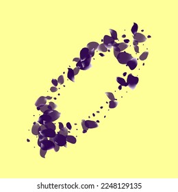 Beautiful Tulip Fall Vector Yellow Background. Dutch Floral Poster. Purple Geranium Flying Texture. Yellow Flower Tender Wallpaper.