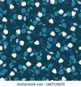 Beautiful Tulip Flower Garden Vector Background Seamless Pattern