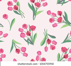 
Beautiful tulip flower vector pattern