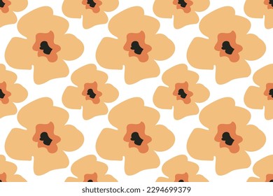 Beautiful tulip flowers. Fashionable seamless vector pattern.