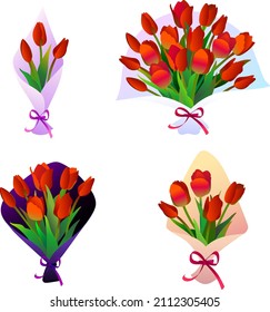 beautiful tulips of different colors 