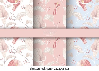hermosa colección de patrones de flores de tulipanes