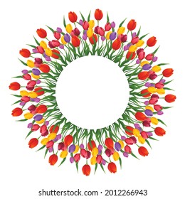 Beautiful tulips wedding flowers card background