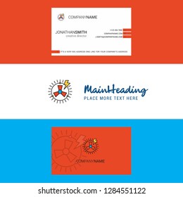 Beautiful Turbine Logo and business card. vertical Design Vector