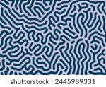 Beautiful turing reaction diffusion pattern with abstract motion. Vector illustration of chemical morphogenesis Curvy doodle.