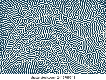 Beautiful turing reaction diffusion pattern with abstract motion. Vector illustration of chemical morphogenesis Curvy doodle.