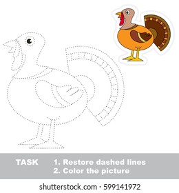 Beautiful Turkey. Dot to dot educational game for kids.