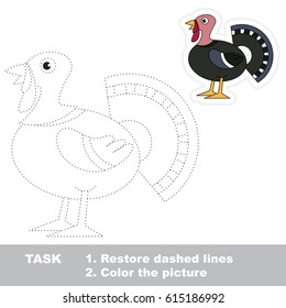 Beautiful Turkey. Dot to dot educational game for kids.