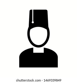 Beautiful turkish man Glyph black icon