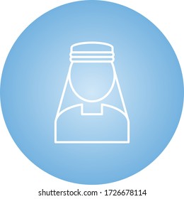 Hermoso icono del vector de la línea del hombre turco