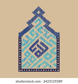 Beautiful turkuaz color patterns from legendary Registan in Samarkand. Seamless pattern. 