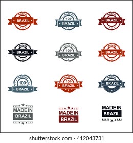 Beautiful twelve Made in Bangladesh Rubber Stamp Isolated On White Background.