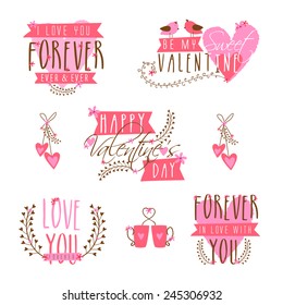 Schöne typografische Kollektion für Happy Valentins Day Feier.