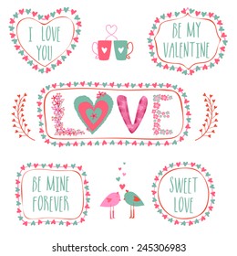 Beautiful typographic collection for Happy Valentines Day celebration.