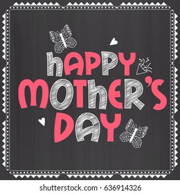Beautiful Typographic Design Background Of Happy Mothers Day.