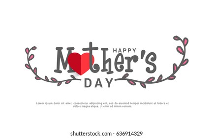 Beautiful Typographic Design Background Of Happy Mothers Day.
