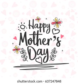 Beautiful Typographic Design Background Of Happy Mothers Day.