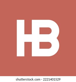 Beautiful typographic monogram logo of letter HB 