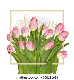 Beautiful Typographical Spring Background. EPS 10 vector file included