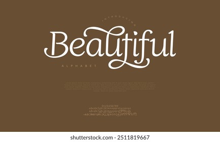 Bela tipografia beleza moda elegante minimalista serif italic fontes decorativo casamento vintage retro logos. Logotipo de fonte de luxo mínimo alfabeto. Ilustração vetorial