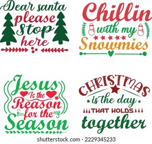 Beautiful Typography Christmas T-shirt Design 