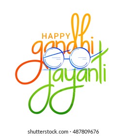 Beautiful typography of Gandhi jayanti indian color theme background.