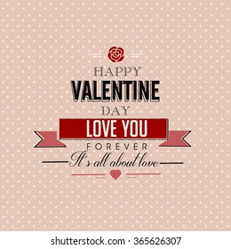Beautiful typography for valentines day, love greeting. 
