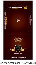 Beautiful, Ultimate Royal Pizza Box Vector Design, Stylish Fast Food Packaging Box with Pizza Company Logo