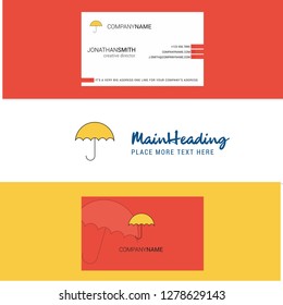 Beautiful Umbrella  Logo and business card. vertical Design Vector