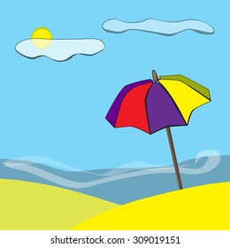 Beautiful umbrella on the beach