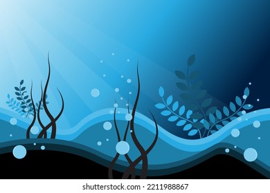 beautiful underwater background with shining sunshine