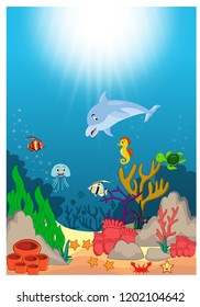 Beautiful Underwater World Cartoon